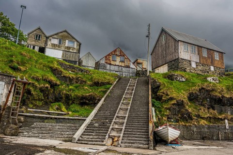 Boatshouse in Kunoy, Faroe islands, Denmark, Europe