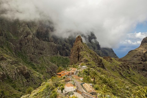 Masca mountain village, Masca Gorge, Barranco de Masca, Teno Mountains, Tenerife, Canary Islands,
