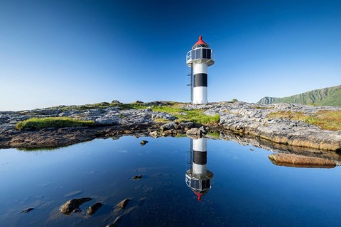 Lighthouse on Andoya Island, Vesteralen, Norway, Europe