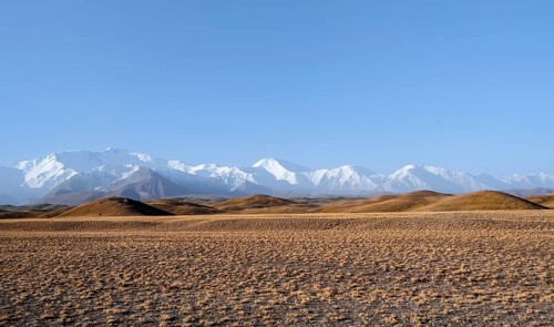 Snow-capped mountains, Pamir Mountains with Lenin Peak, high mountains, Transalai Range, Alay