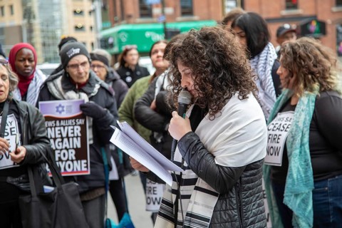 Detroit, Michigan USA, 7 November 2023, Members and supporters of Jewish Voice for Peace held a
