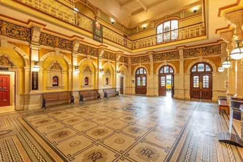 Bahnhof, Dunedin, Otago, Neuseeland