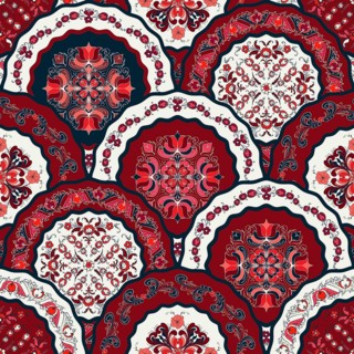 Vector floral decorative art design, seamless pattern for fabric print
