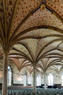Interior view, summer refectory, Cistercian monastery Bebenhausen, Tübingen, Baden-Württemberg,