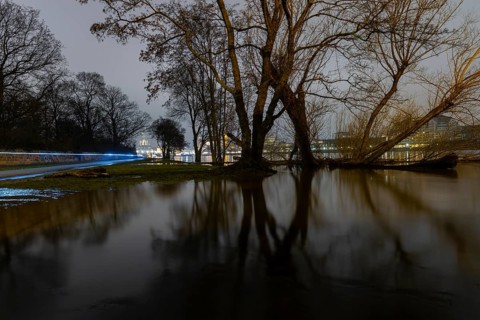 At the first flood of 2024, the peak has been passed and the water levels are slowly falling again.