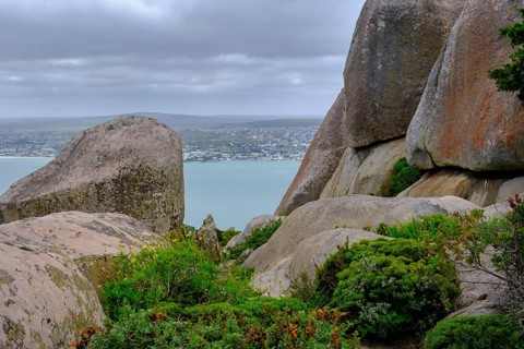 Rock formations at the Postberg viewpoint, Langebaan Lagoon, West Coast National Park, Western
