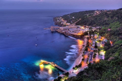 View of Flying Fish Cove, Christmas Island, Australia, Asia