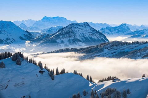 View from the Kronberg, Appenzell, Switzerland, Europe