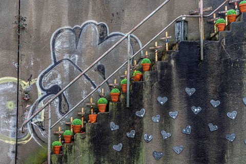 Memorial to the victims of the Love Parade disaster on 24 June 2010, in which 21 people died and