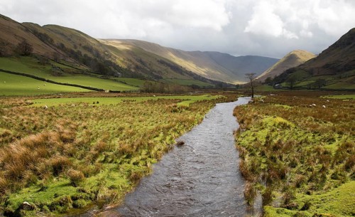 Howegrain Beck stream in Martindale valley, Lake District national park, Cumbria, England, UK