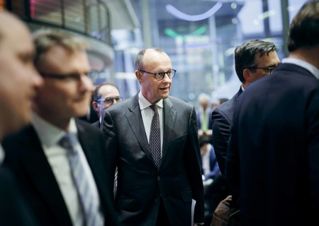 Friedrich Merz, Chairman of the CDU/CSU parliamentary group in the German Bundestag, recorded at