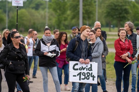 Demonstration against the restrictions in the Corona crisis, anti-vaccination, protest against