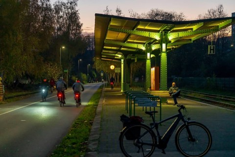 The Nordbahntrasse, a cycle path, footpath, on a former 22 km long railway line, along the