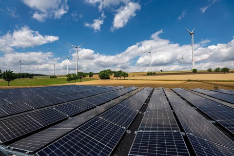 Wind farm near Lichtenau, Ostwestfalen-Lippe, a 100 kW solar power system was installed on the