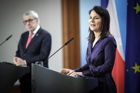 (R-L) Annalena BÃ¤rbock, Federal Foreign Minister, and Alberto van Klaveren Stork, Foreign Minister