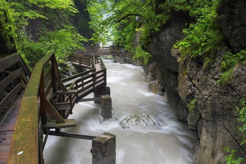 The river WeiÃŸbach running through the Seisenbergklamm, Seisenbachklamm, gorge near WeiÃŸbach bei