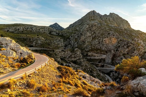 Serpentine road Ma-2141, winding road to Sa Calobra, in the north-west of Majorca, Balearic