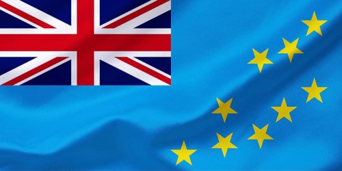 The flag of Tuvalu, country in Oceania, island state, parliamentary monarchy, Pacific, studio