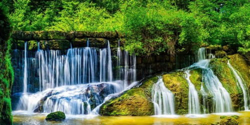 Geratser waterfall, near Rettenberg, AllgÃ¤u, Bavaria, Germany, Europe