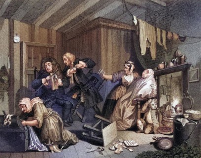 The Harlots Progress Expires while the doctors are disputing From the original picture by Hogarth