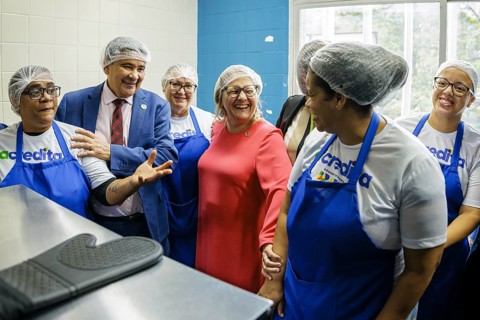 Svenja Schulze (SPD), Federal Minister for Economic Cooperation and Development, during a visit to
