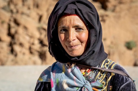 Portrait, Berber woman, traditional clothing, Morocco, Africa