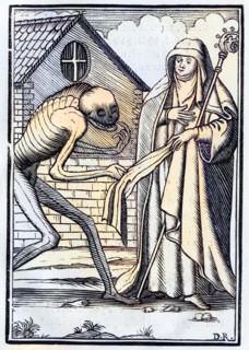 Der Tod kommt zur Äbtissin Aus Der Todten Tanz oder Der Totentanz, Basel 1843, Death comes to the