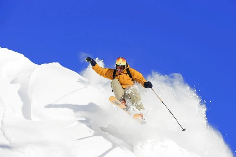 Skiers in action, Austria, Europe