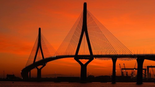 The Puente de la Constitucion de 1812 bridge in Cadiz, Cadiz, Spain, Europe