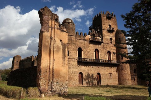 Amhara region, in the Gemp palace complex in Gondar, Gonder, imperial palace, UNESCO, world,