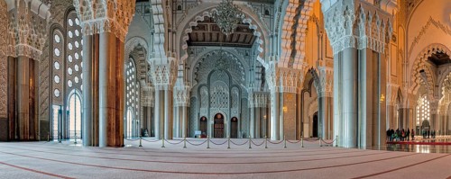 Mosque Hassan II Interior Panorama Casablanca Morocco