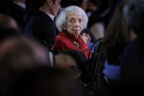 Margot FriedlÃ¤nder, Holocaust survivor, pictured at the presentation of the DSI Talisman Award to