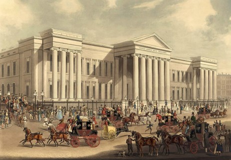 The Royal Mail stagecoach station of the General Post Office, London, 1830, England, Historical,