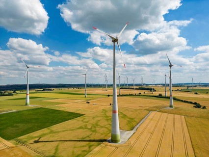Wind farm near the East Westphalian town of Asseln, south of Paderborn, North Rhine-Westphalia,