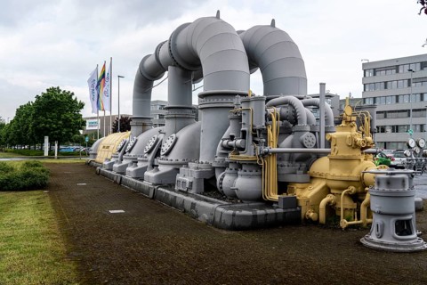 Siemens Energy production site in Müllheim an der Ruhr, Turbosatz Schelle, 60 megawatt turbine from