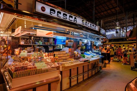 Food at La Boqueria market, Barcelona, Catalonia, Spain, Europe