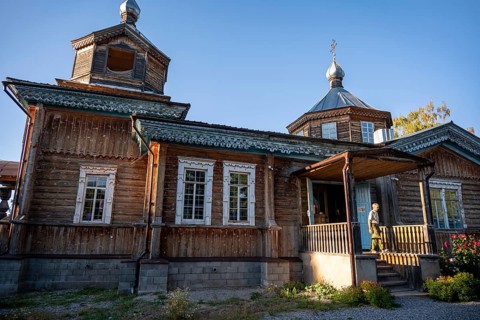 Russian Orthodox Church in, Tserkov', Teploklyuchenka, Kyrgyzstan, Asia