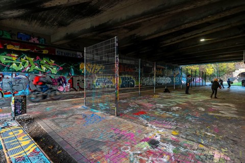 The Nordbahntrasse, a cycle path, footpath, on a former 22 km long railway line, along the