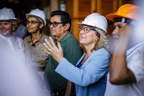 Svenja Schulze (SPD), Federal Minister for Economic Cooperation and Development, visits a carpentry