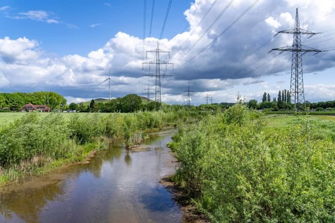 Boyetal-Ost landscape conservation area, flood meadows, lower course of the Boye, stream, runs
