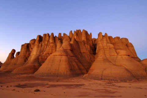 Desert landscape, Tin Akascheker, Algeria, rock formations, Algeria, Africa