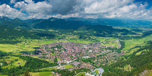 Panorama from Schattenberg, 1692m, on Oberstdorf, AllgÃ¤u, Bavaria, Germany, Europe