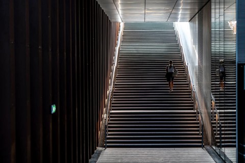 Access, entrance, to the Danish Architecture Centre, Dansk Arkitektur Center, DAC, Copenhagen,