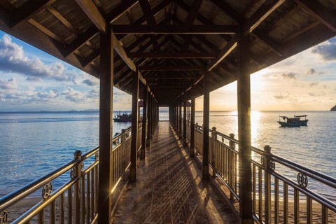 A small jetty on the tropical island. Malaysia