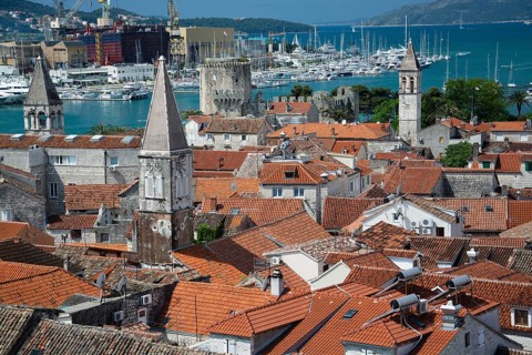 Trogir is a port city in Croatia and is located in central Dalmatia about 15 kilometres west of