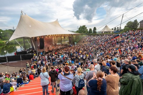 Concert in the Amphitheatre, Nordsternpark, on the Rhine-Herne Canal in Gelsenkirchen, North