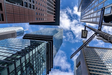 High-rise buildings, office building, Taunusstrasse corner Neue Mainzer Strasse, in Frankfurt am