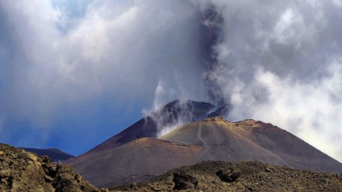 Europe, Italy, The active volcano Etna on Sicily in front of the eruption, Sicily, Italy, Europe
