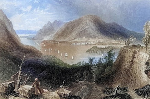 View from Fort Putnam Hudson River USA, From a nineteenth century print, engraved by R. Sands after