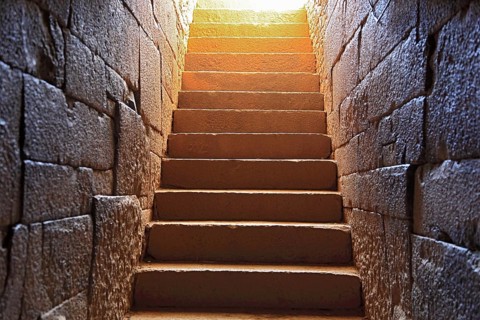 Tigray region, stone steps, tombs of King Kaleb and Gebre Maskal, north-east of the city of Axum,